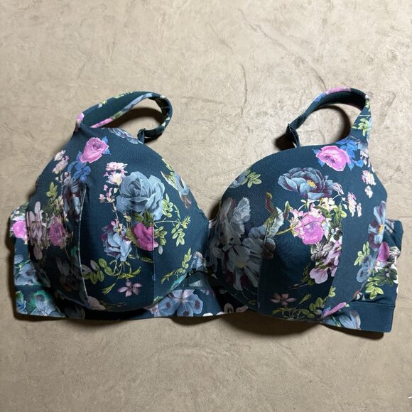 Cacique Women’s 42F Floral Lightly Lined Bra Underwire Padded Multi-Color Print - Picture 1 of 5